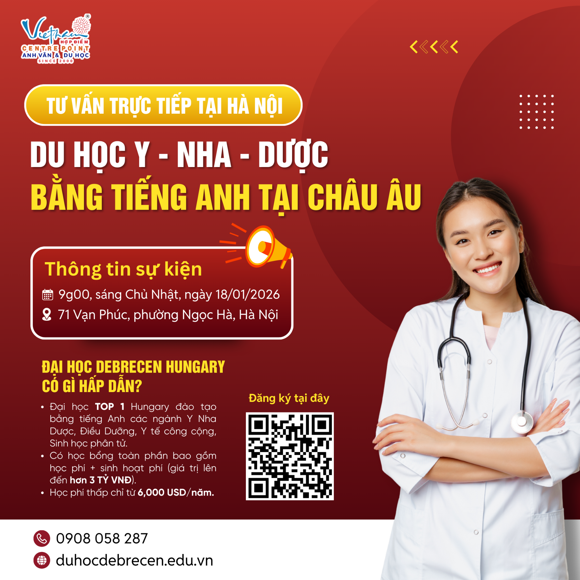 TƯ VẤN MIỄN PHÍ TẠI HÀ NỘI: DU HỌC Y – NHA – DƯỢC TIẾT KIỆM CHI PHÍ Ở CHÂU ÂU