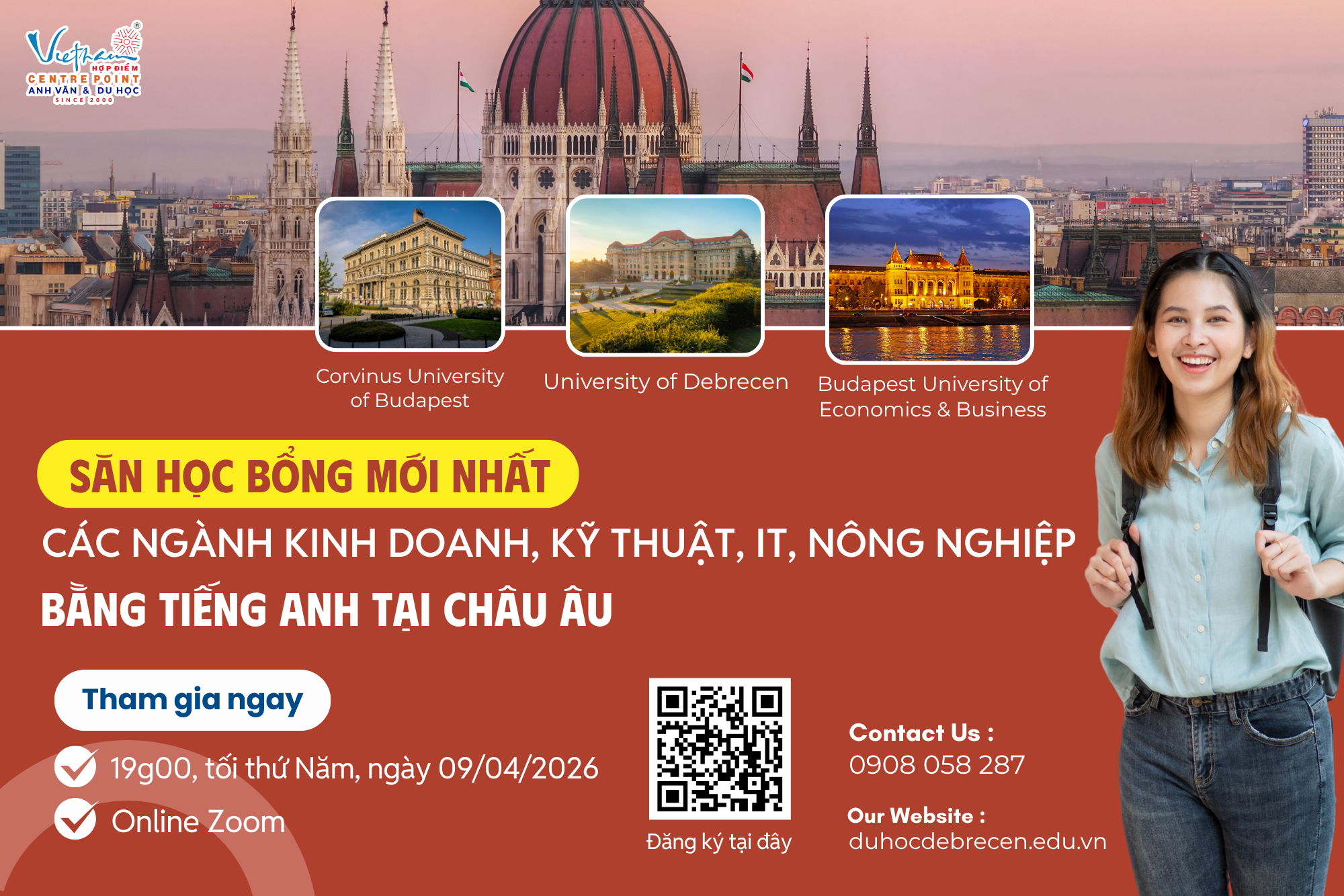 SĂN HỌC BỔNG MỚI NHẤT CÁC NGÀNH KINH DOANH, KỸ THUẬT, IT, NÔNG NGHIỆP BẰNG TIẾNG ANH TẠI CHÂU ÂU