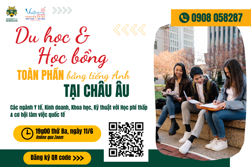 Du học bằng tiếng Anh & Học bổng Toàn phần tại Châu Âu