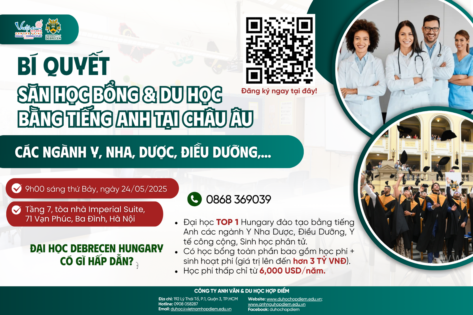 TRỰC TIẾP TẠI HÀ NỘI - 24/05/2025 | BÍ QUYẾT SĂN HỌC BỔNG & DU HỌC BẰNG TIẾNG ANH TẠI CHÂU ÂU
