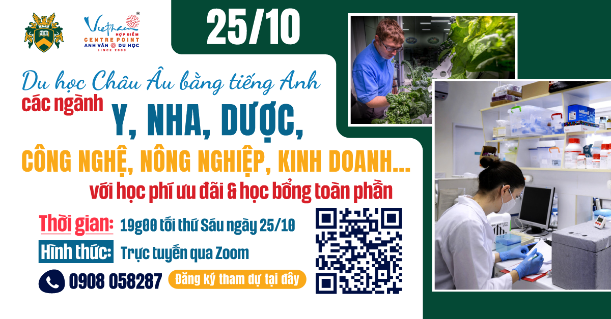 25/10 - TƯ VẤN DU HỌC CHÂU ÂU CÁC NGÀNH HOT!