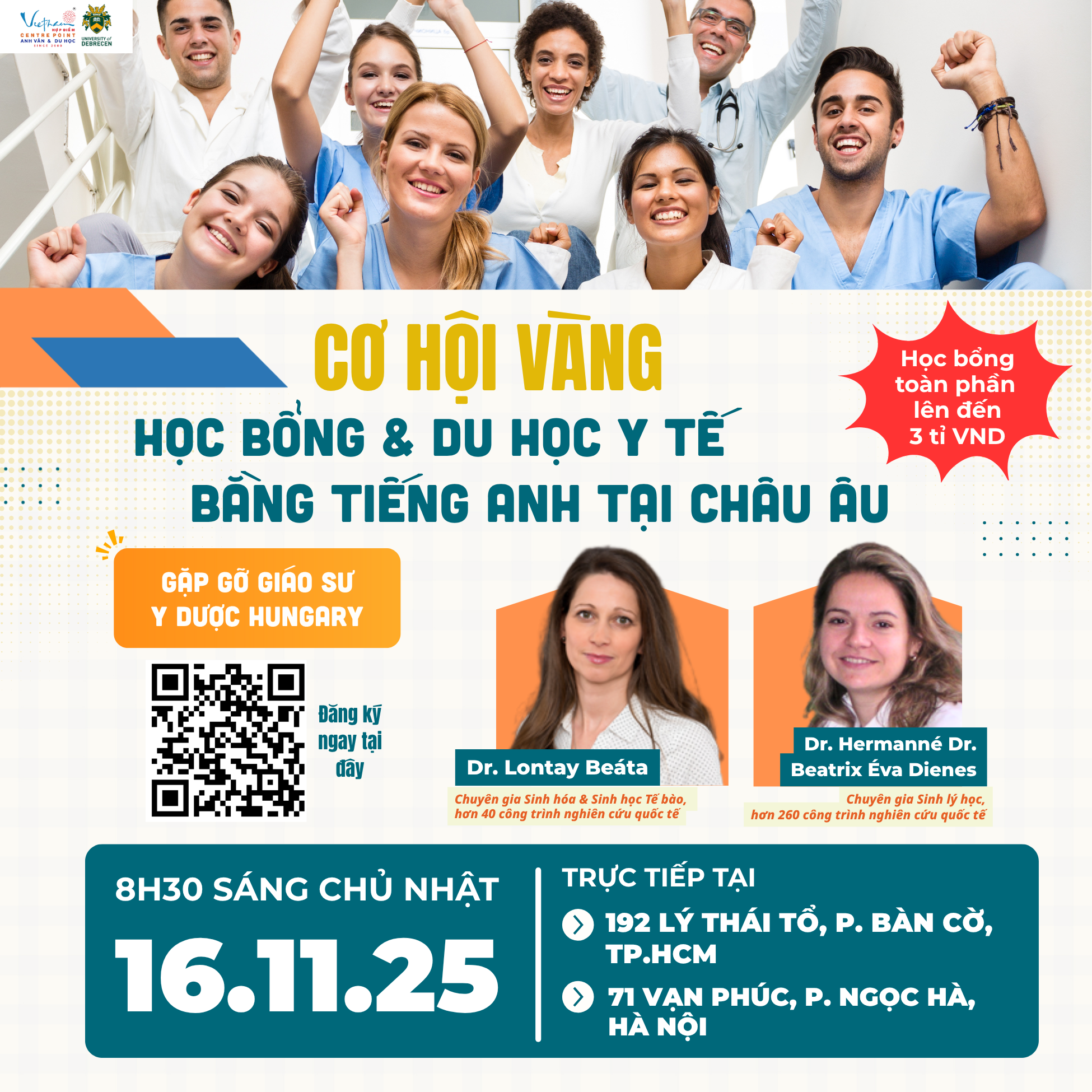 CƠ HỘI VÀNG ĐỂ BẠN NHẬN HỌC BỔNG & DU HỌC Y TẾ BẰNG TIẾNG ANH TẠI CHÂU ÂU!
