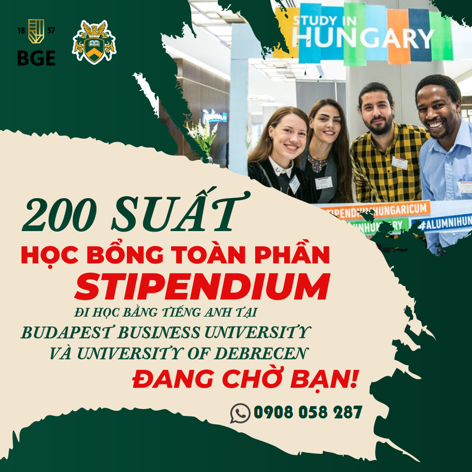 3/12 tại Hà Nội: Thông tin Học bổng toàn phần nhiều ngành - học phí ưu đãi của Chính phủ Hungary!