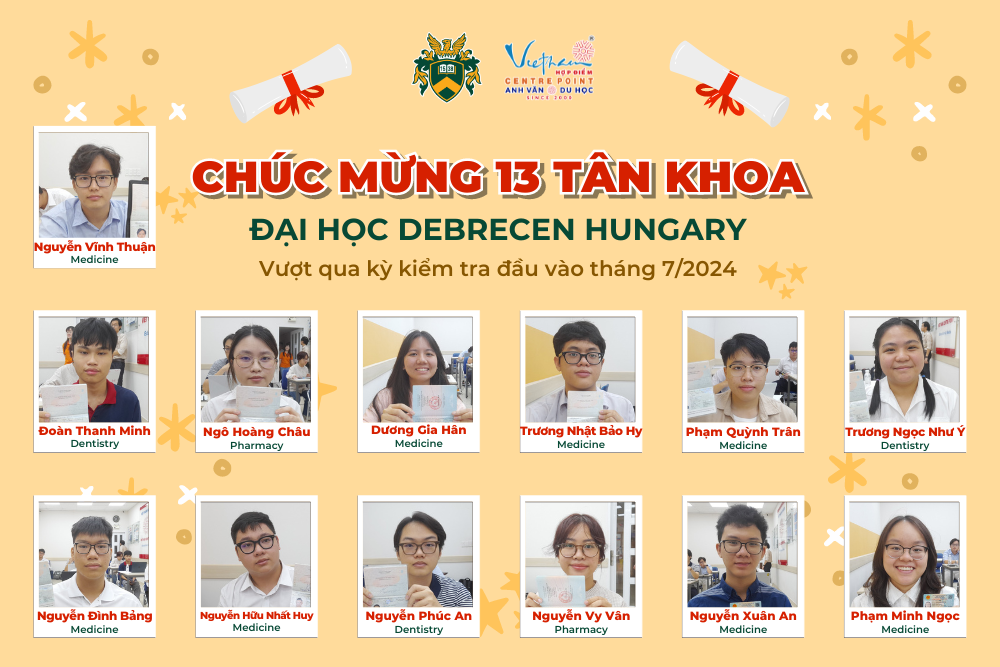 Hợp Điểm chúc mừng các tân khoa ĐH Debrecen kỳ thi tháng 7/2024!